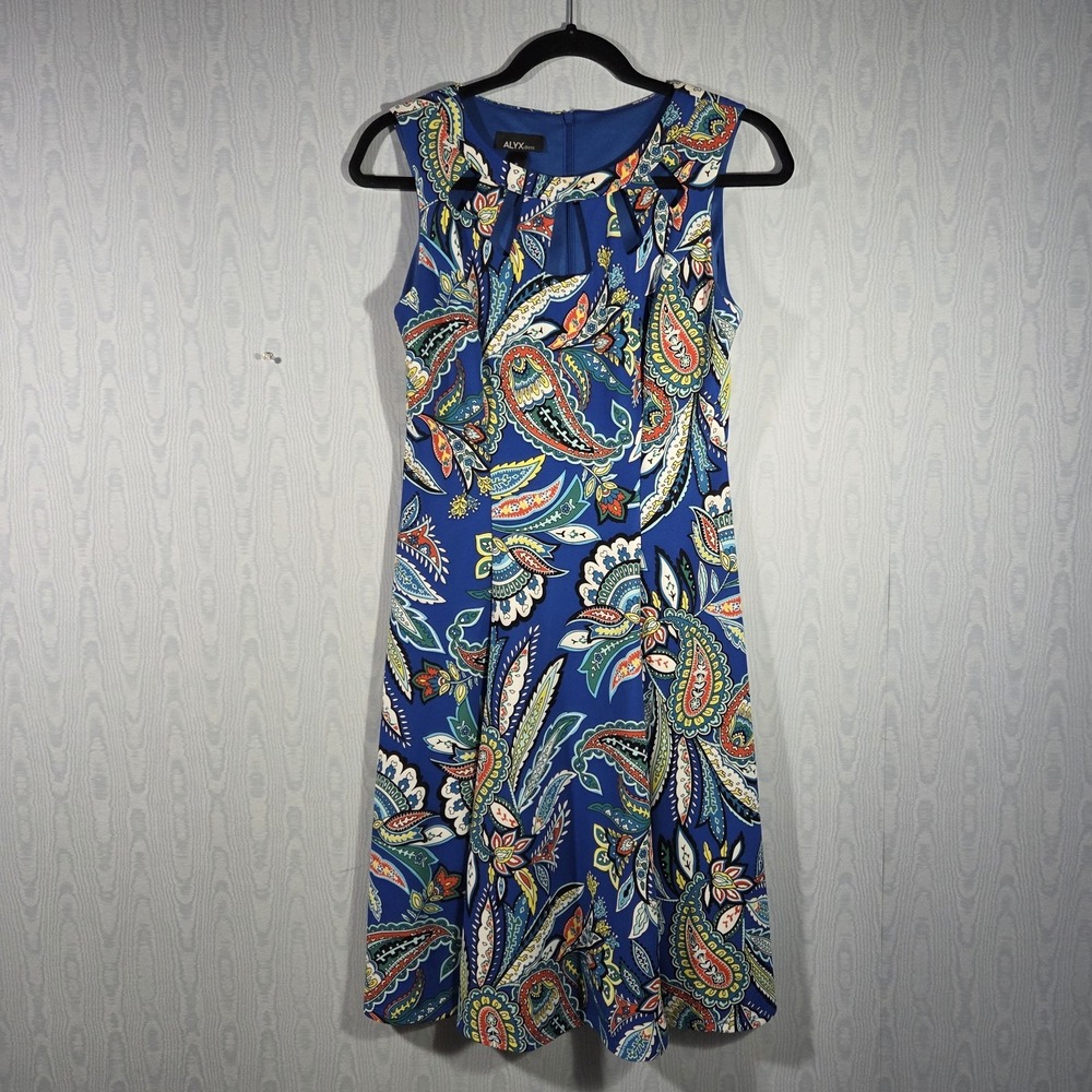Alyx Dress Women's Size 6 Multicolor Floral Sleeveless Cut Out Fit & Flare Mini - Picture 1 of 8